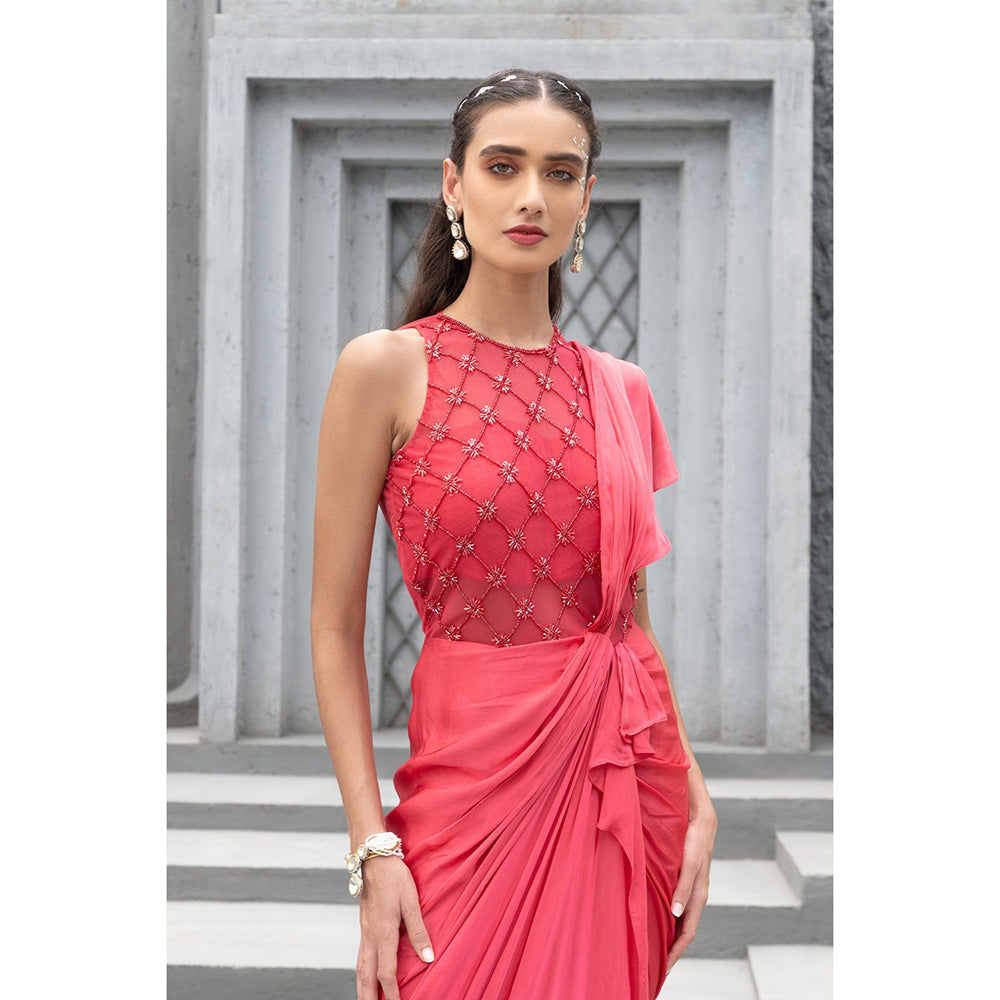 Chhavvi Aggarwal Women Embroidered Red Gown