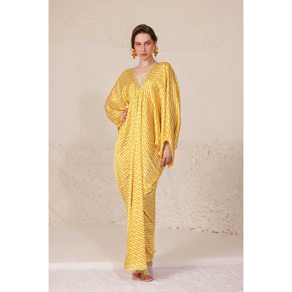 CHHAYA MEHROTRA Yellow Mellifluous Kaftan