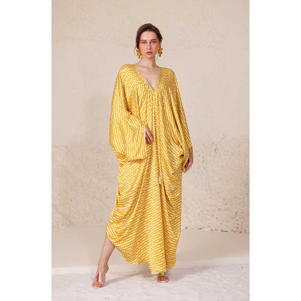 CHHAYA MEHROTRA Yellow Mellifluous Kaftan