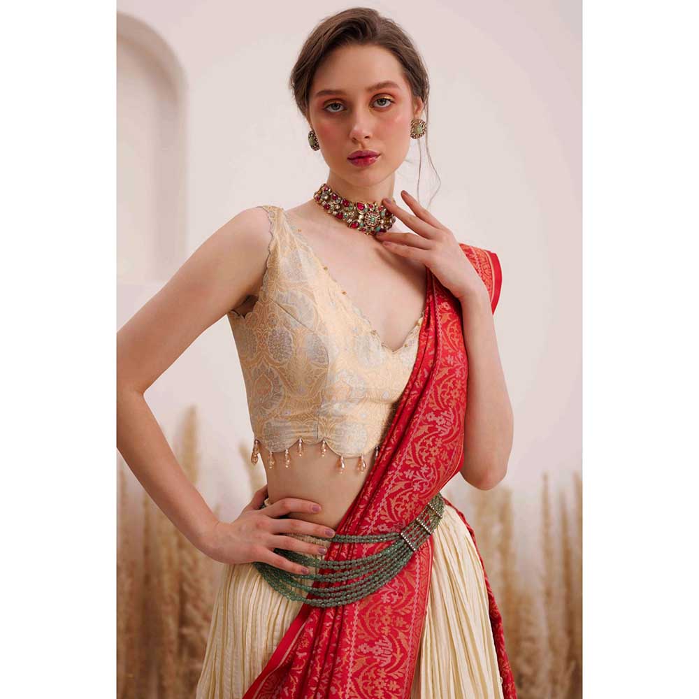 CHHAYA MEHROTRA Multicolour Aabida Saree with Stitched Blouse