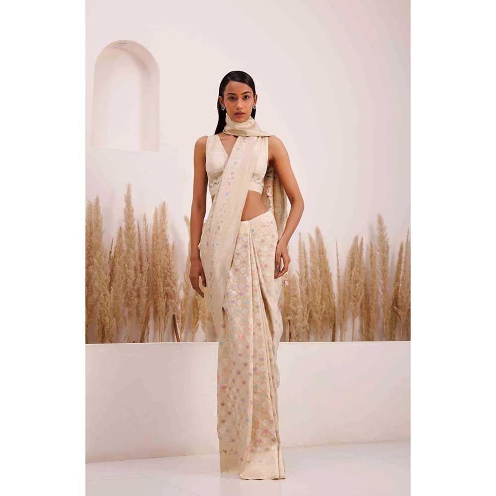 CHHAYA MEHROTRA Multicolour Falguni Saree with Stitched Blouse