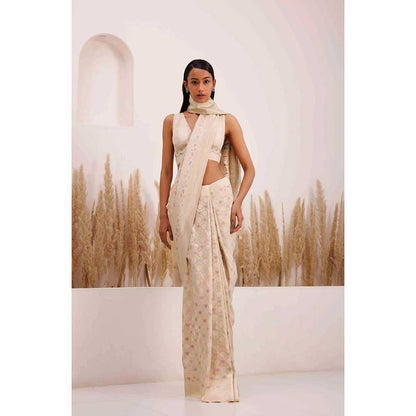 CHHAYA MEHROTRA Multicolour Falguni Saree with Stitched Blouse