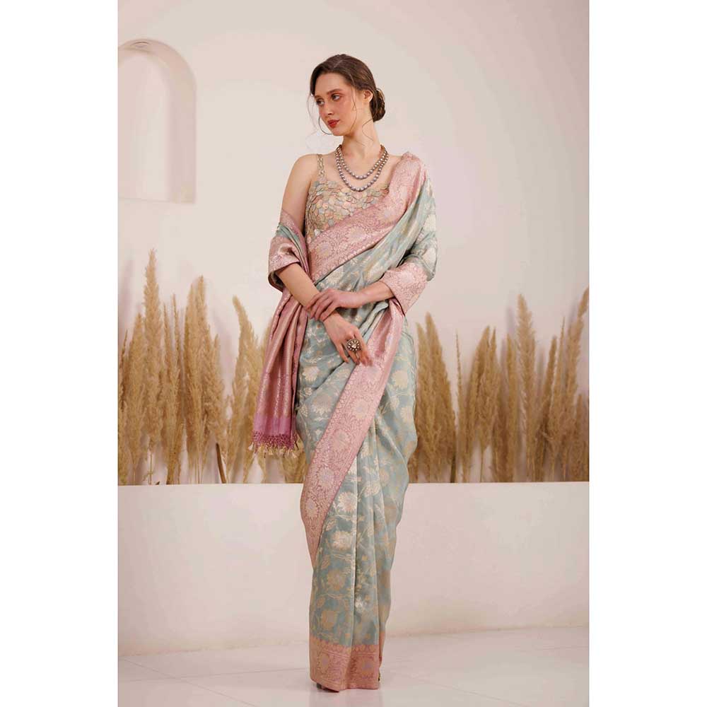 CHHAYA MEHROTRA Multicolour Falak Saree with Stitched Blouse