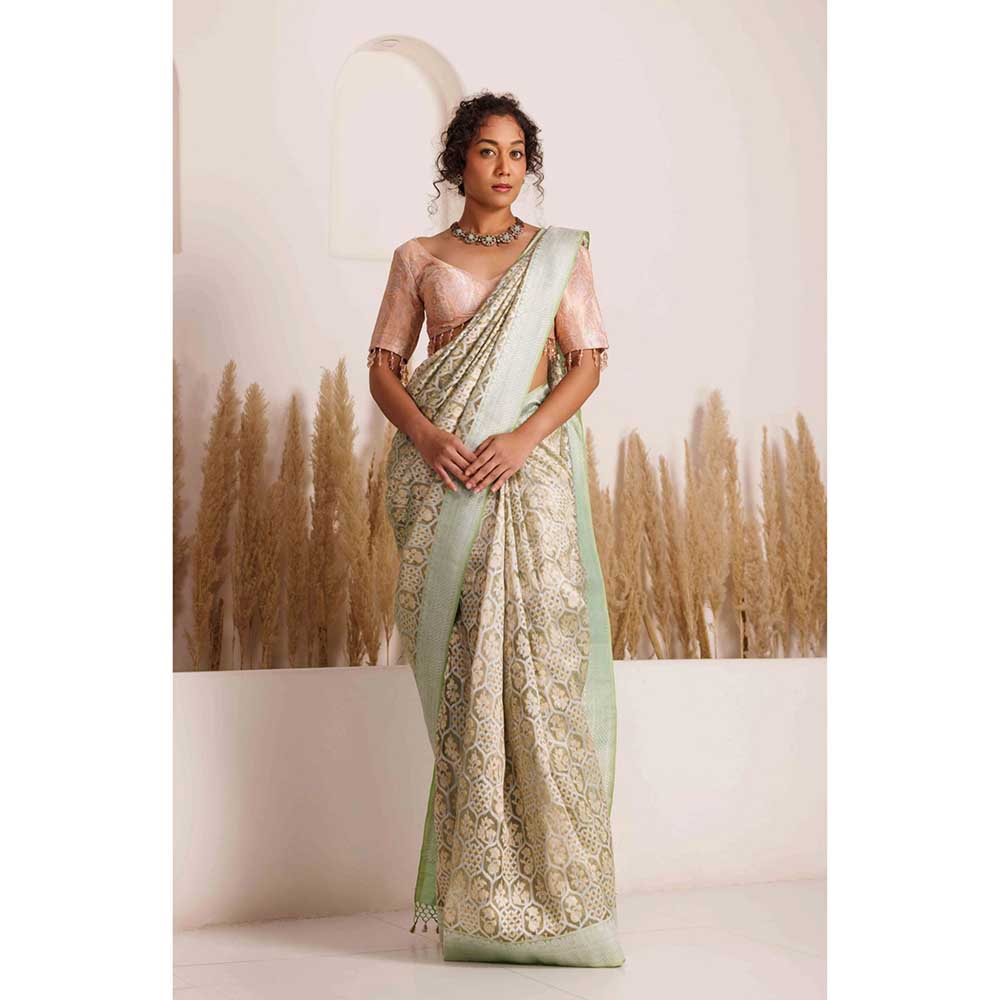 CHHAYA MEHROTRA Multicolour Mishika Saree with Stitched Blouse