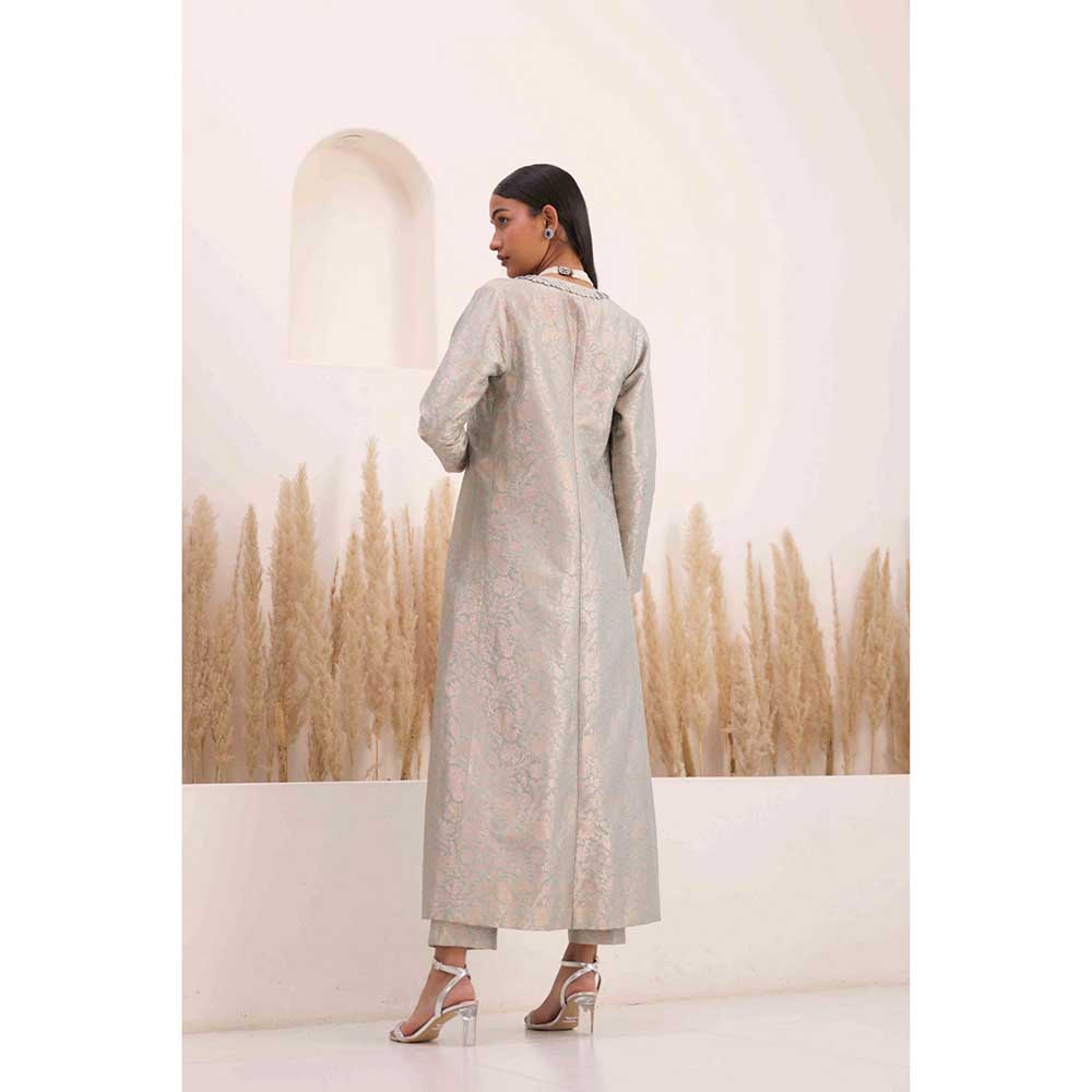 CHHAYA MEHROTRA Purple Top With Pant And Jacket Coord (Set of 2)