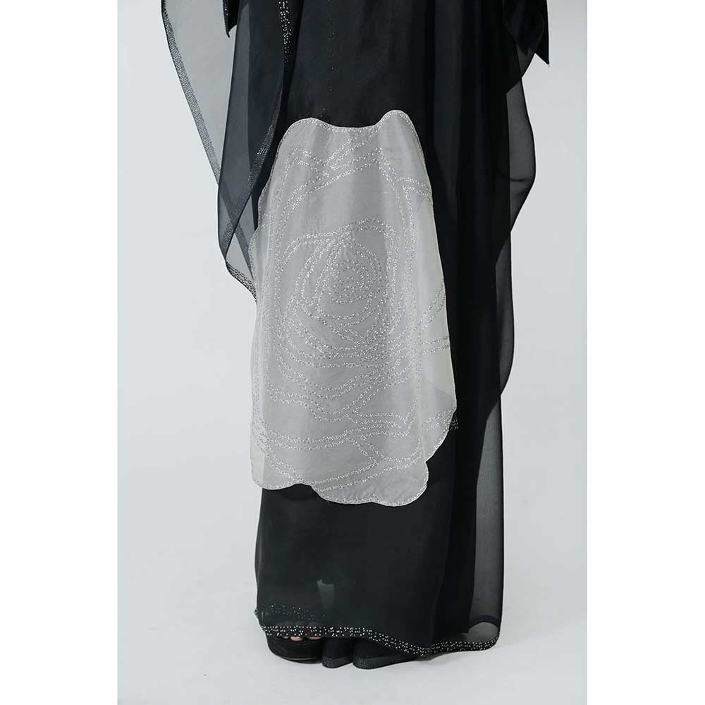 CHHAYA MEHROTRA Black Despina Saree with Stitched Blouse