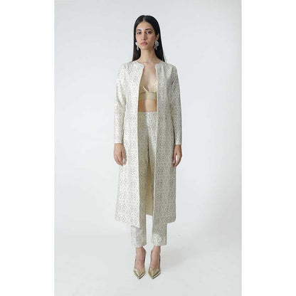 CHHAYA MEHROTRA Ivory Dione Jacket with Bralette and Pant (Set of 3)