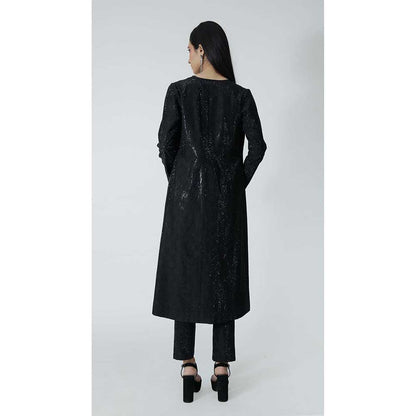 CHHAYA MEHROTRA Black Elio Jacket with Bralette and Pant (Set of 3)