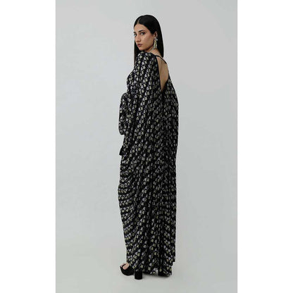 CHHAYA MEHROTRA Black Aurora Kaftan Dress with Bralette (Set of 2)