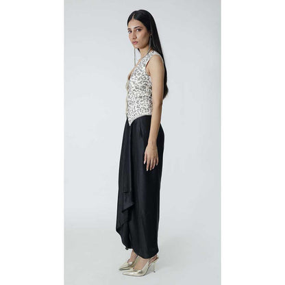 CHHAYA MEHROTRA Ivory Eos Waistcoat with Skirt (Set of 2)