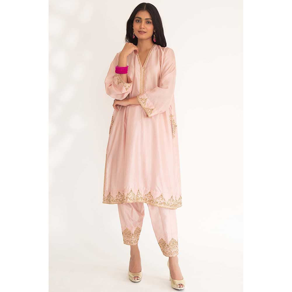 CHHAYA MEHROTRA Nude Satya Kurta with Pant (Set of 2)