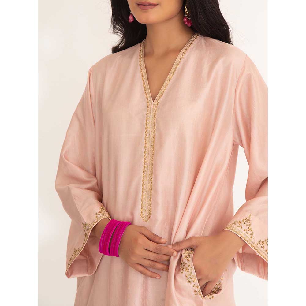 CHHAYA MEHROTRA Nude Satya Kurta with Pant (Set of 2)