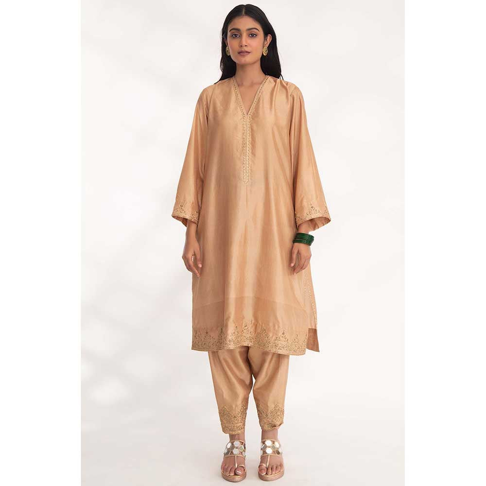 CHHAYA MEHROTRA Beige Satya Kurta with Pant (Set of 2)
