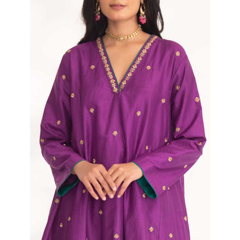 CHHAYA MEHROTRA Purple Iya Kurta with Pant (Set of 2)