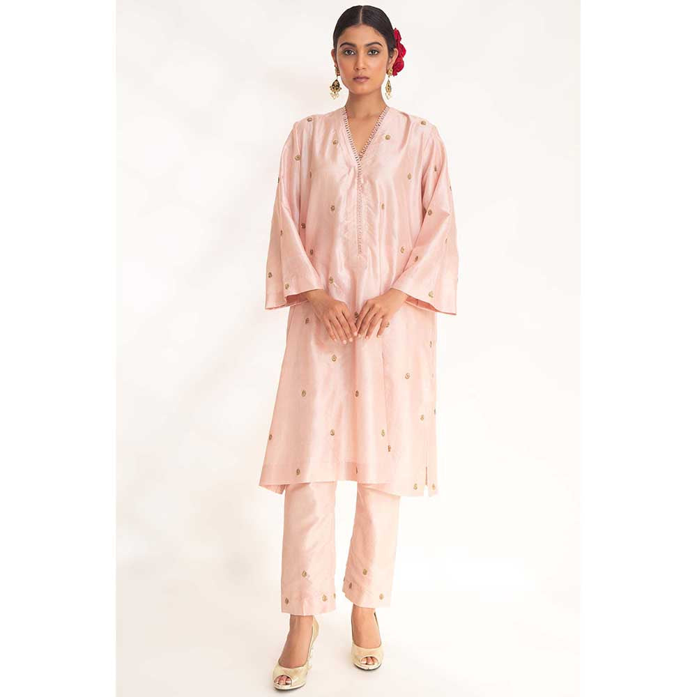 CHHAYA MEHROTRA Pink Ojal Kurta with Pant (Set of 2)