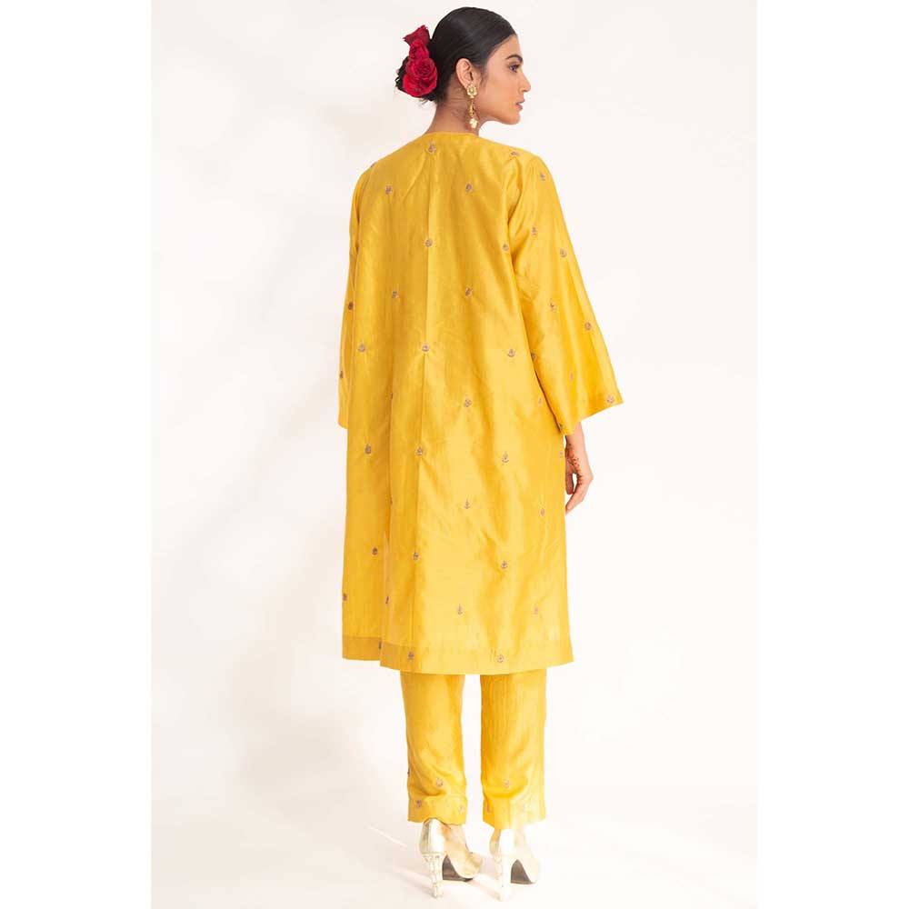 CHHAYA MEHROTRA Yellow Ojal Kurta with Pant (Set of 2)