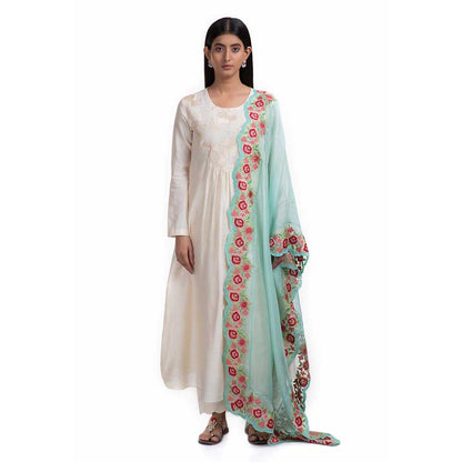 CHHAYA MEHROTRA Off White Yatika Kurta with Pant and Dupatta (Set of 3)