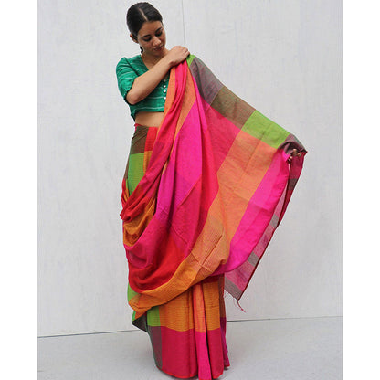 Chidiyaa Kavin Madras Saree with Unstitched Blouse