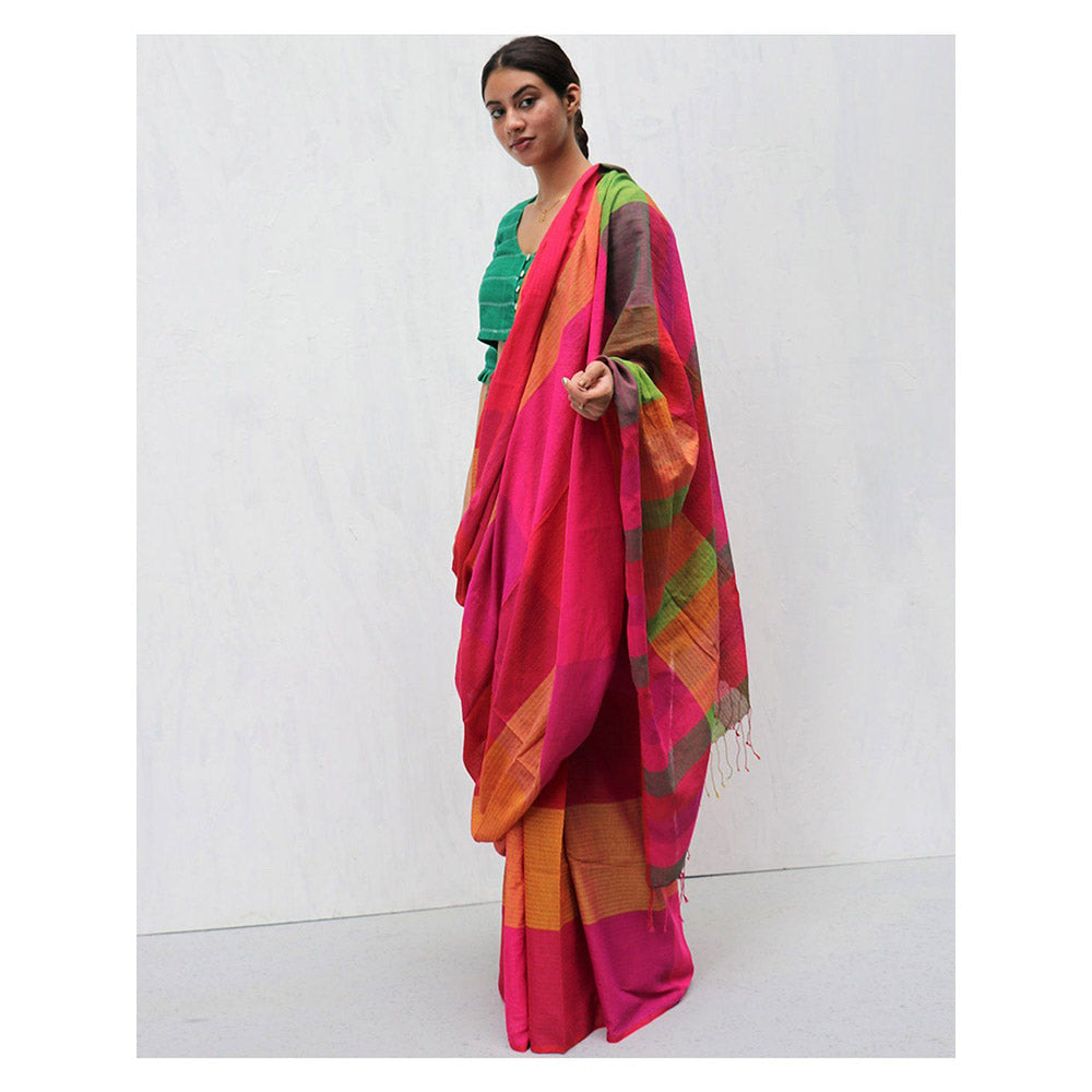 Chidiyaa Kavin Madras Saree with Unstitched Blouse