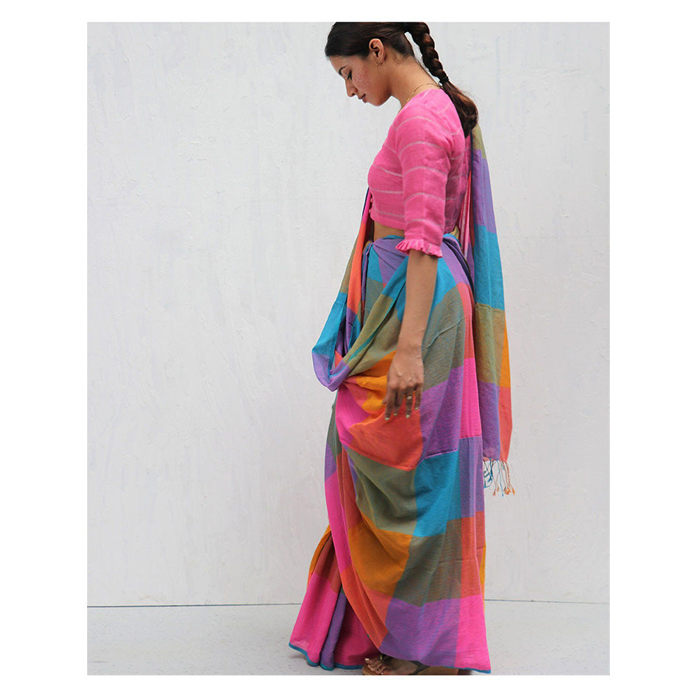 Chidiyaa Uvakai Madras Saree with Unstitched Blouse