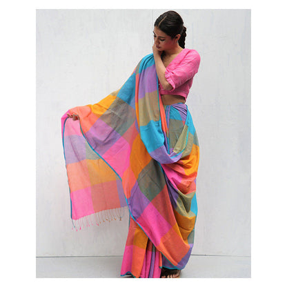 Chidiyaa Uvakai Madras Saree with Unstitched Blouse