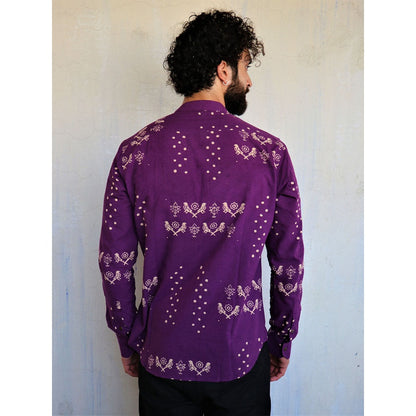 Chidiyaa Purple Block printed Shirt