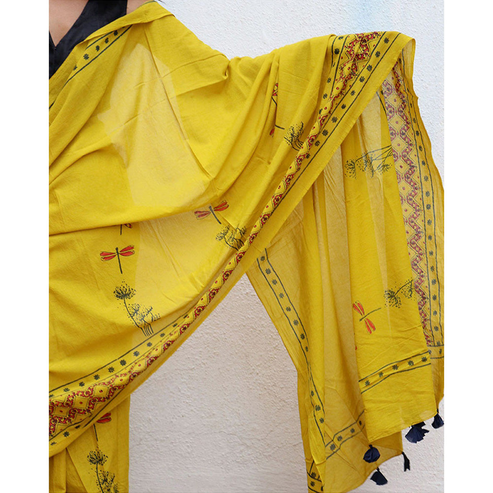 Chidiyaa Daffodil Cotton Saree Fmtm with Unstitched Blouse