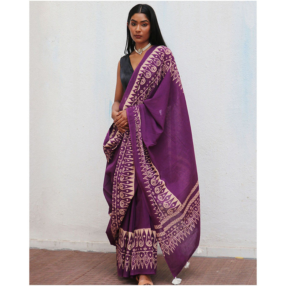 Chidiyaa Eloise Cotton Saree Fmtm with Unstitched Blouse