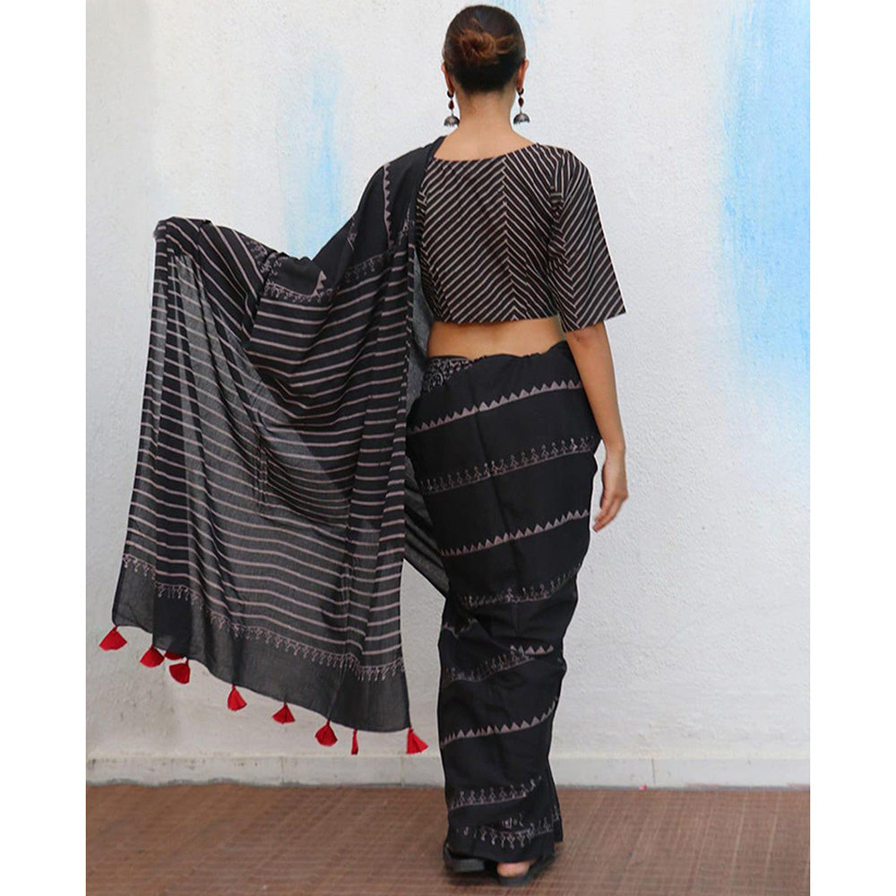 Chidiyaa Matilda Cotton Saree Fmtm with Unstitched Blouse