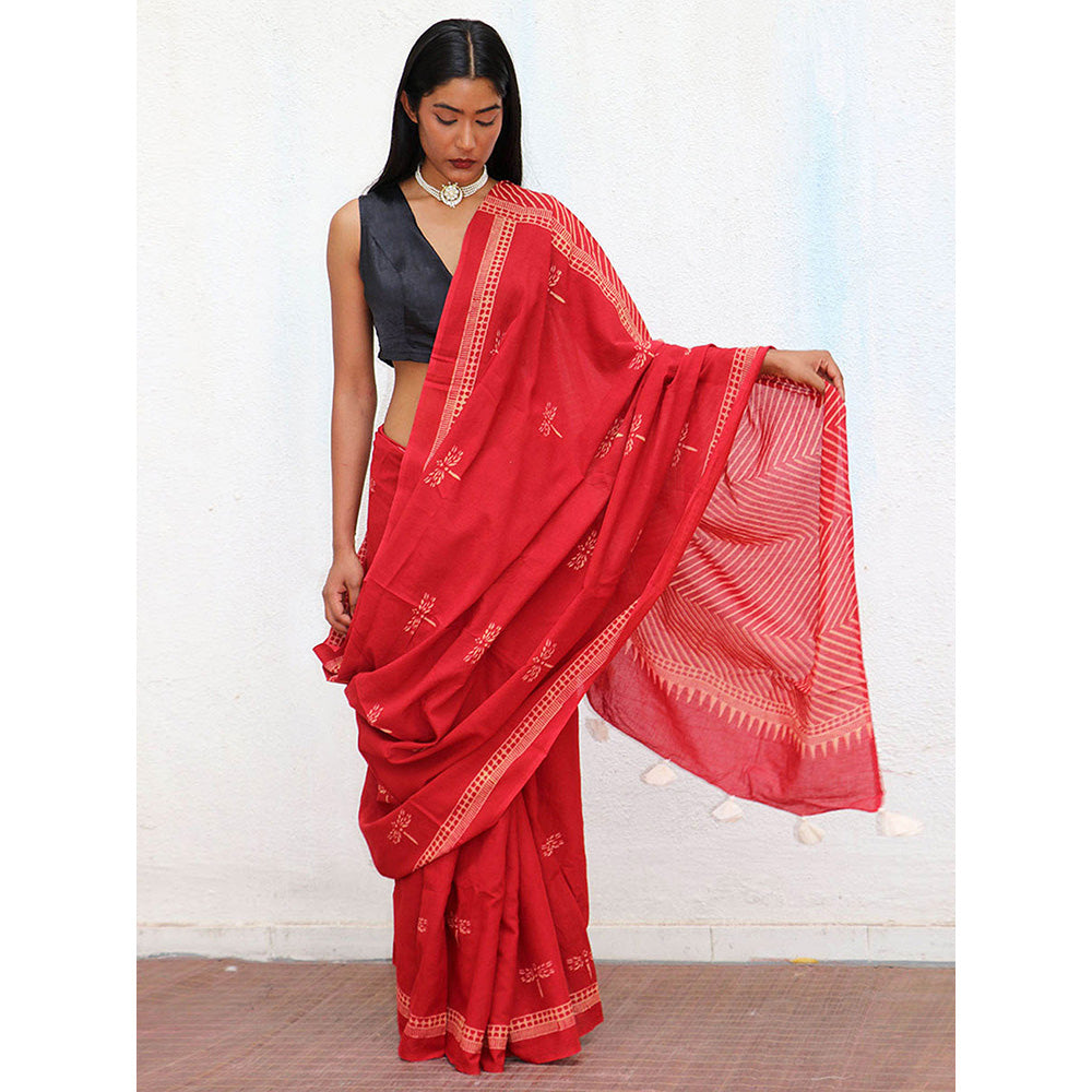 Chidiyaa Paradise Cotton Saree Fmtm with Unstitched Blouse