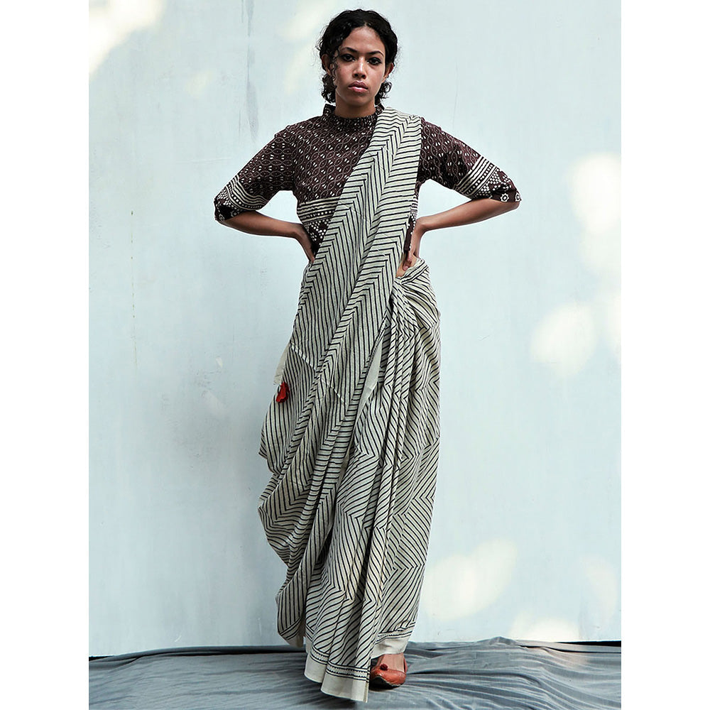 Chidiyaa Kaleidoscope Cotton Saree Fmtm with Unstitched Blouse