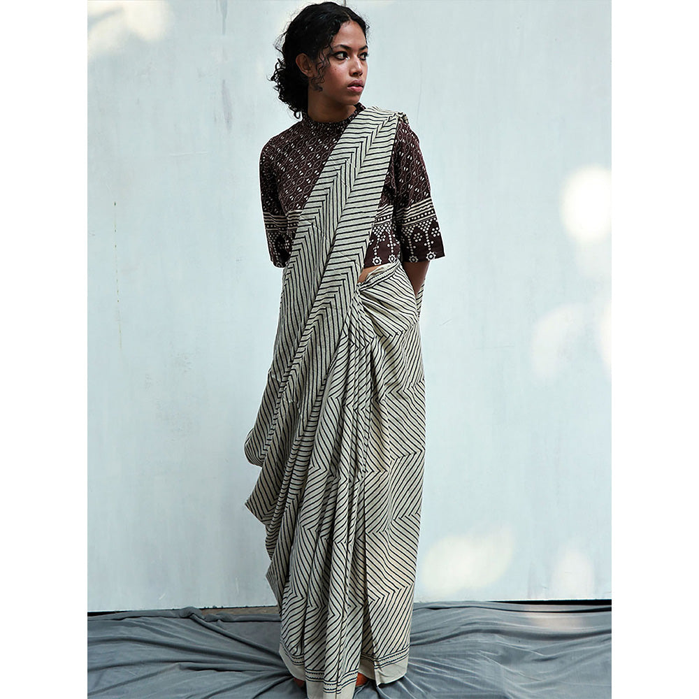 Chidiyaa Kaleidoscope Cotton Saree Fmtm with Unstitched Blouse