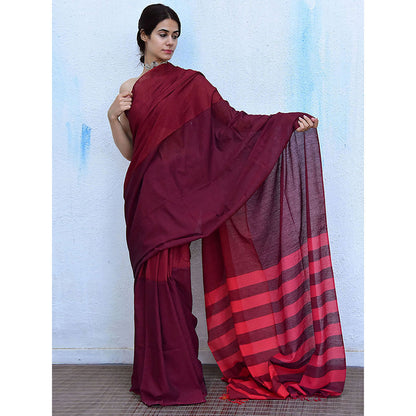 Chidiyaa Leela Matilda Handwoven Cotton Saree with Unstitched Blouse