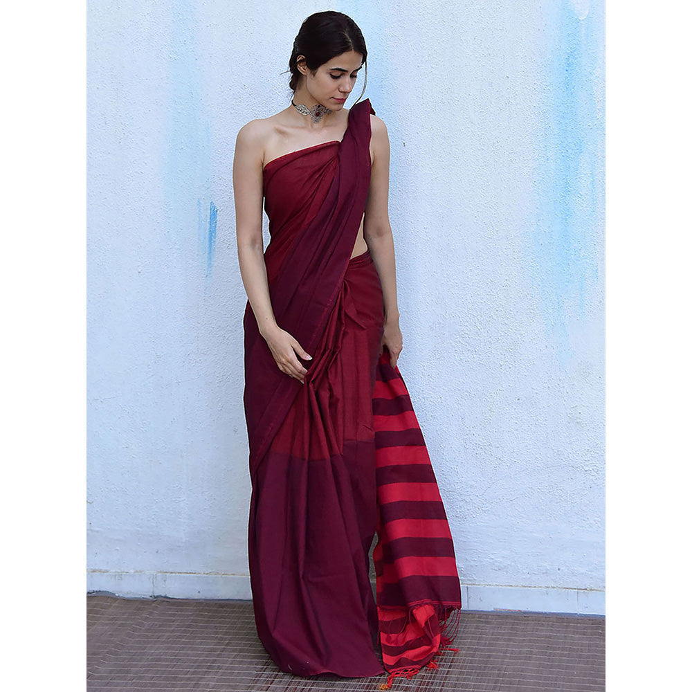 Chidiyaa Leela Matilda Handwoven Cotton Saree with Unstitched Blouse