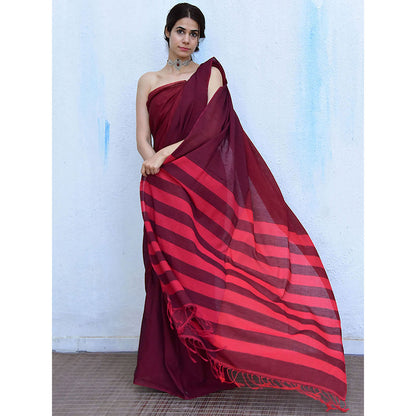 Chidiyaa Leela Matilda Handwoven Cotton Saree with Unstitched Blouse