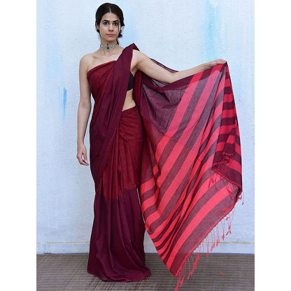 Chidiyaa Leela Matilda Handwoven Cotton Saree with Unstitched Blouse