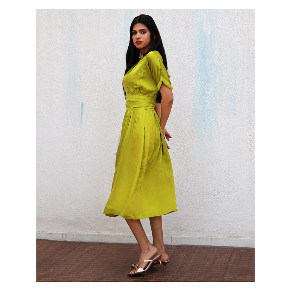 Chidiyaa Cari Modal Silk Dress with Belt (Set of 2)