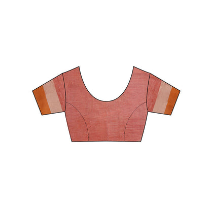 Chidiyaa Holika Gulali Handwoven Cotton Saree with Unstitched Blouse