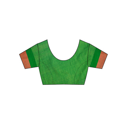 Chidiyaa Holika Flora Handwoven Cotton Saree with Unstitched Blouse