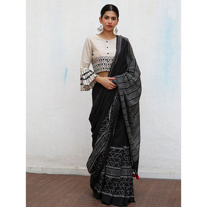 Chidiyaa Nomad Abeona Cotton Saree with Unstitched Blouse