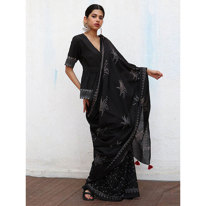 Chidiyaa Nomad Isla Cotton Saree with Unstitched Blouse