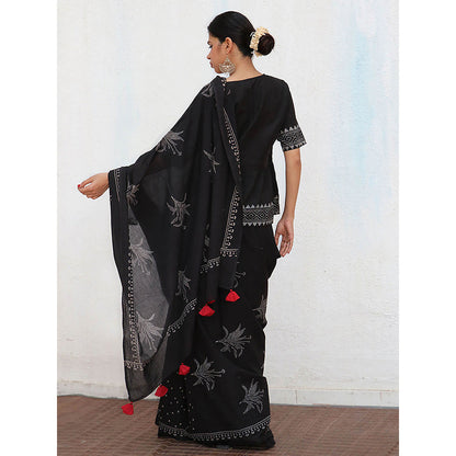 Chidiyaa Nomad Isla Cotton Saree with Unstitched Blouse