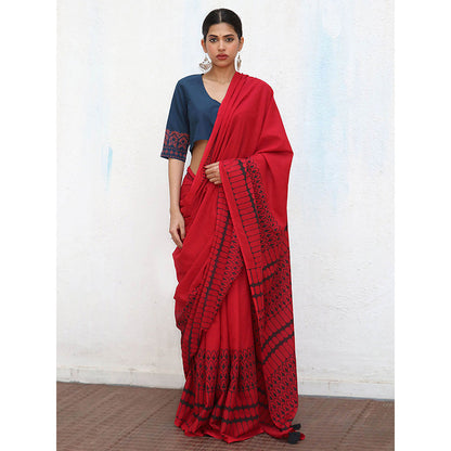 Chidiyaa Nomad Wanda Cotton Saree with Unstitched Blouse