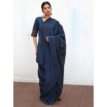 Chidiyaa Nomad Msafiri Cotton Saree with Unstitched Blouse