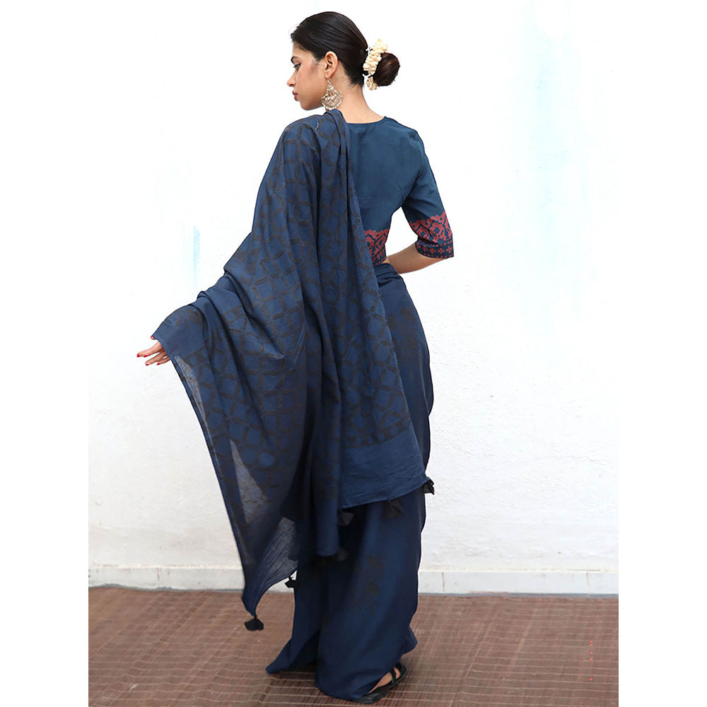 Chidiyaa Nomad Msafiri Cotton Saree with Unstitched Blouse