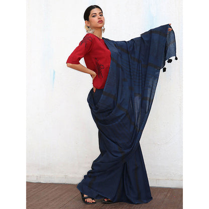 Chidiyaa Nomad Safreena Cotton Saree with Unstitched Blouse