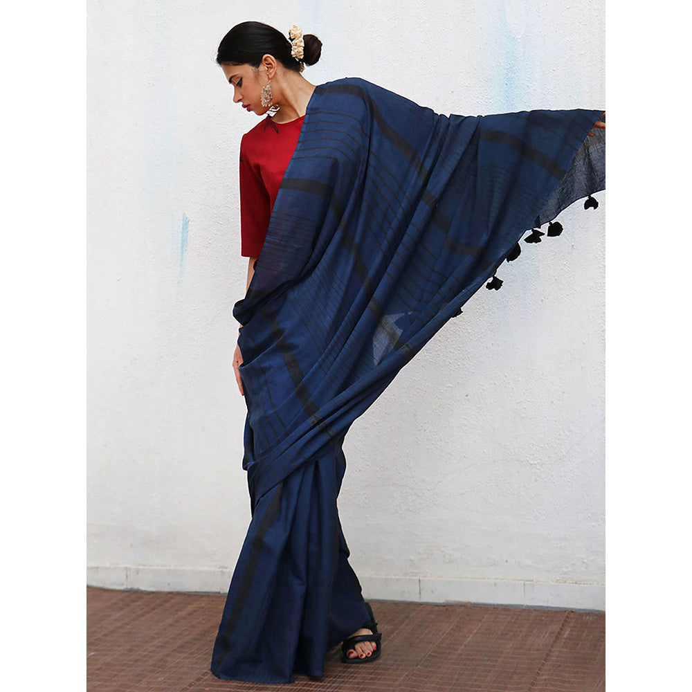 Chidiyaa Nomad Safreena Cotton Saree with Unstitched Blouse