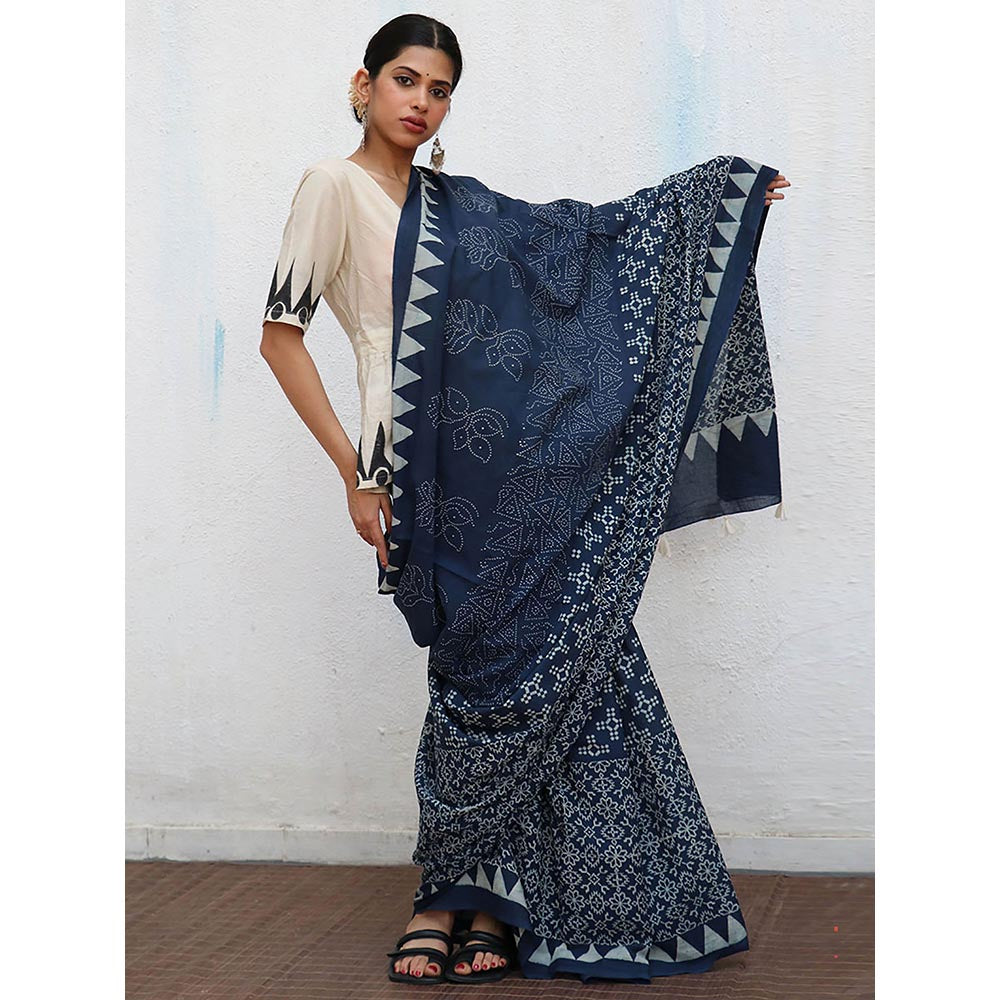 Chidiyaa Nomad Augusta Cotton Saree with Unstitched Blouse