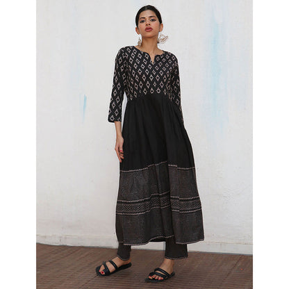 Chidiyaa Nomad Willow Block printed Cotton Kurta with Pant (Set of 2)