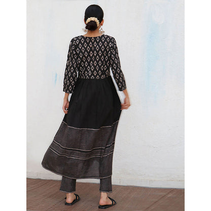 Chidiyaa Nomad Willow Block printed Cotton Kurta with Pant (Set of 2)